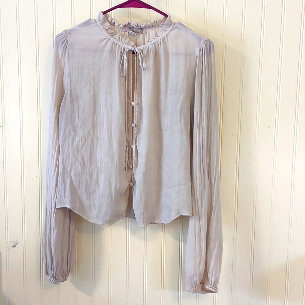 Button Down Sheer Blouse